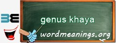 WordMeaning blackboard for genus khaya